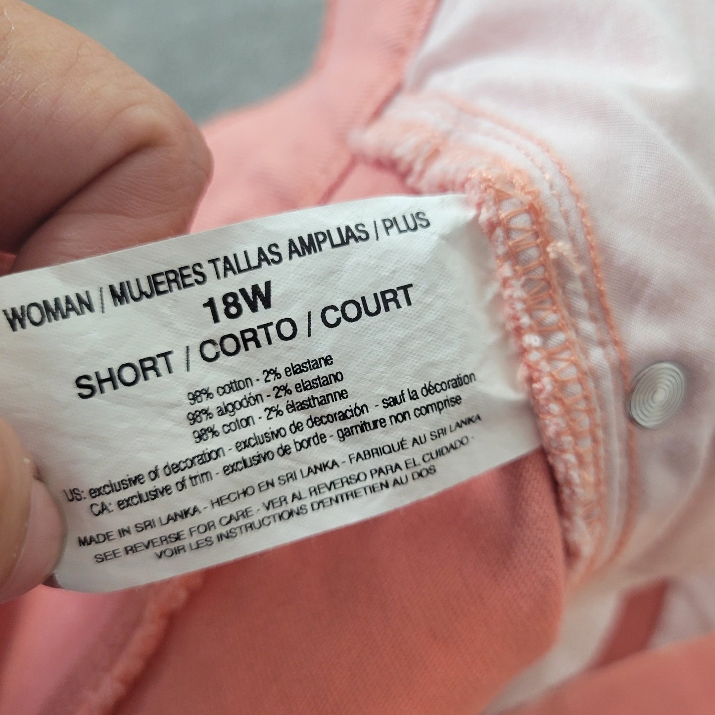 Gloria Vanderbilt Amanda Womens Jeans 18W Plus Capri Orange Denim Zip Fly Comfy