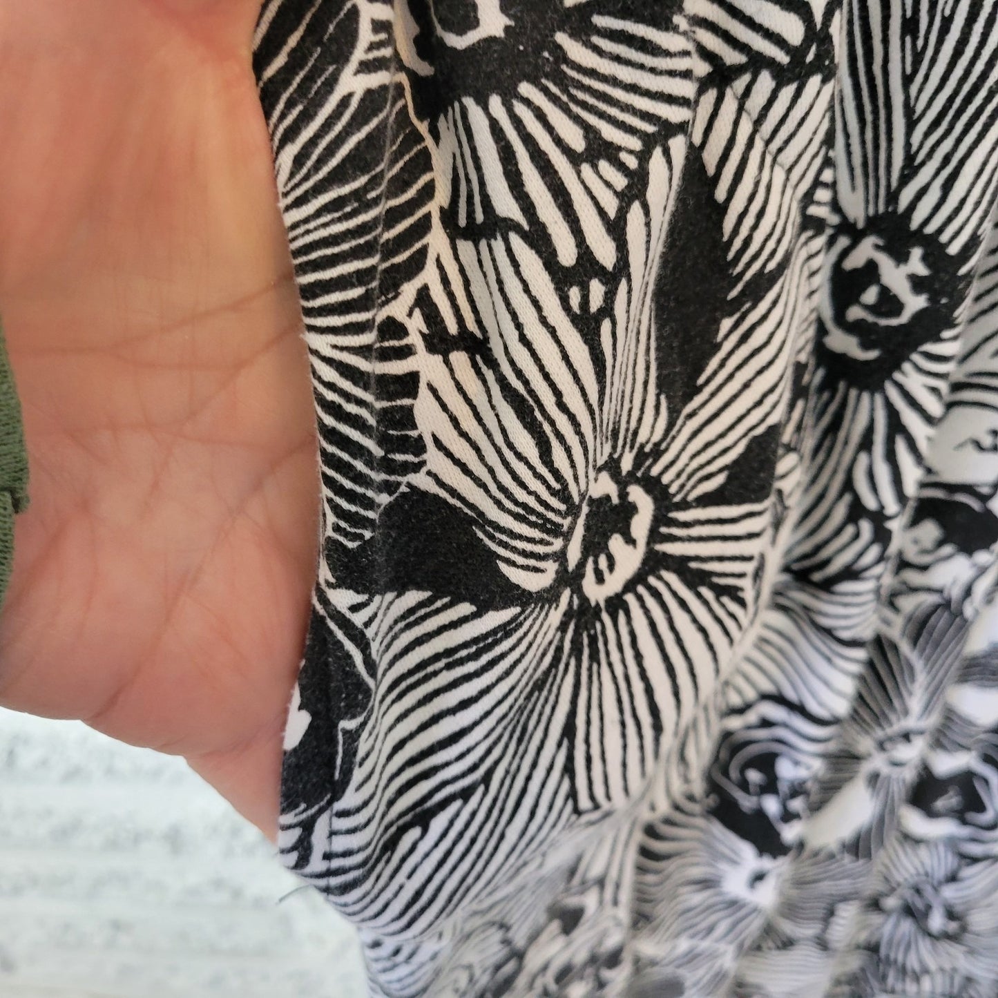 Dreams Co Womens Dress 2X Petite Plus Midi Black Floral Cotton Blend Loungewear