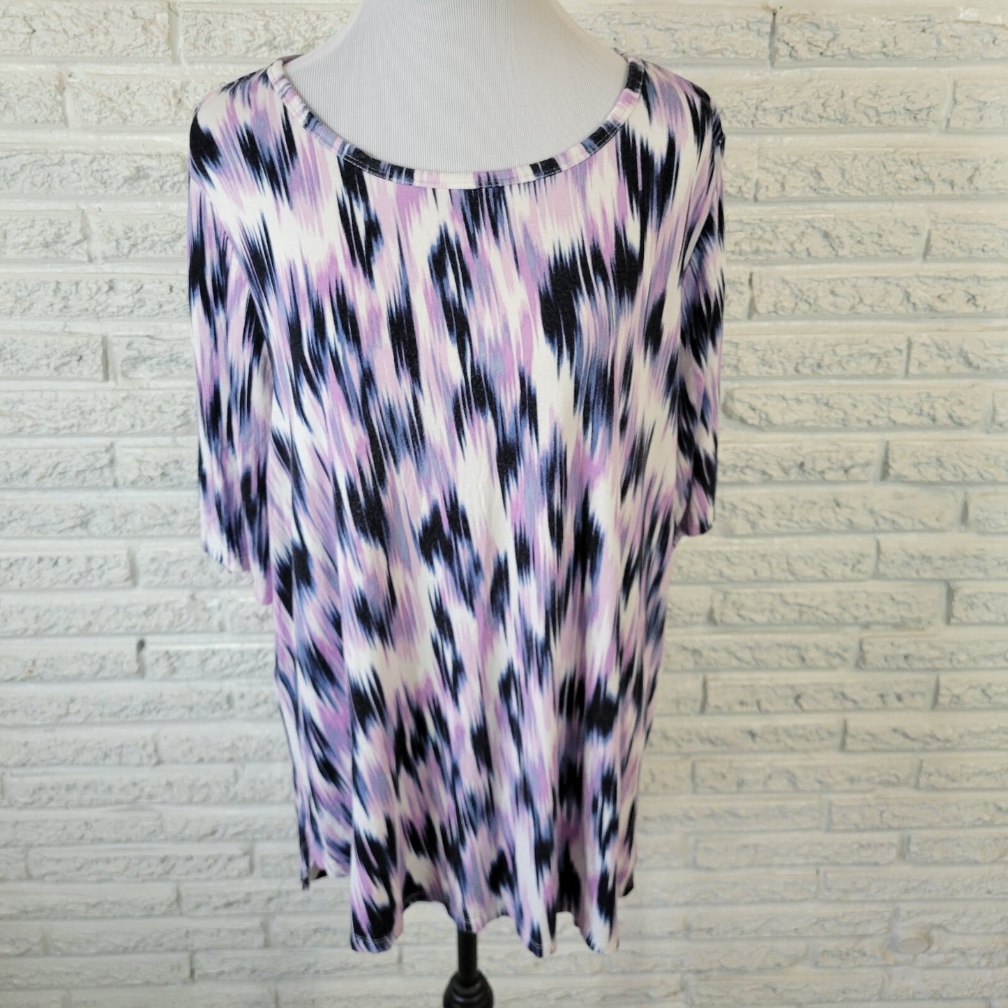 Lane Bryant Womens Top 18 20 Plus Lavender Blue Watercolor Lightweight Rayon