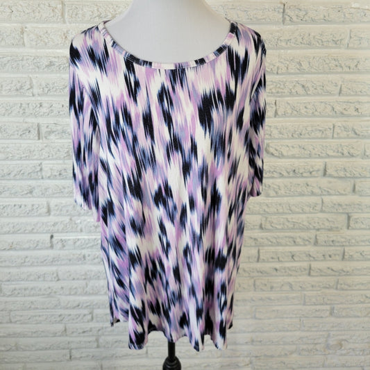 Lane Bryant Womens Top 18 20 Plus Lavender Blue Watercolor Lightweight Rayon
