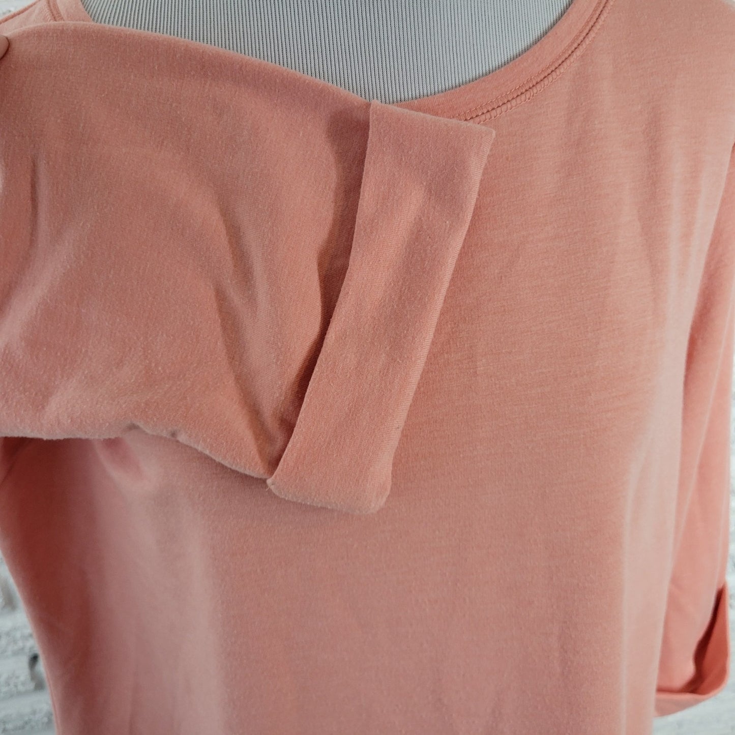 Croft & Barrow Women's Size XL Pink Top Blouse 3/4 Sleeve Crew Neck Stretch