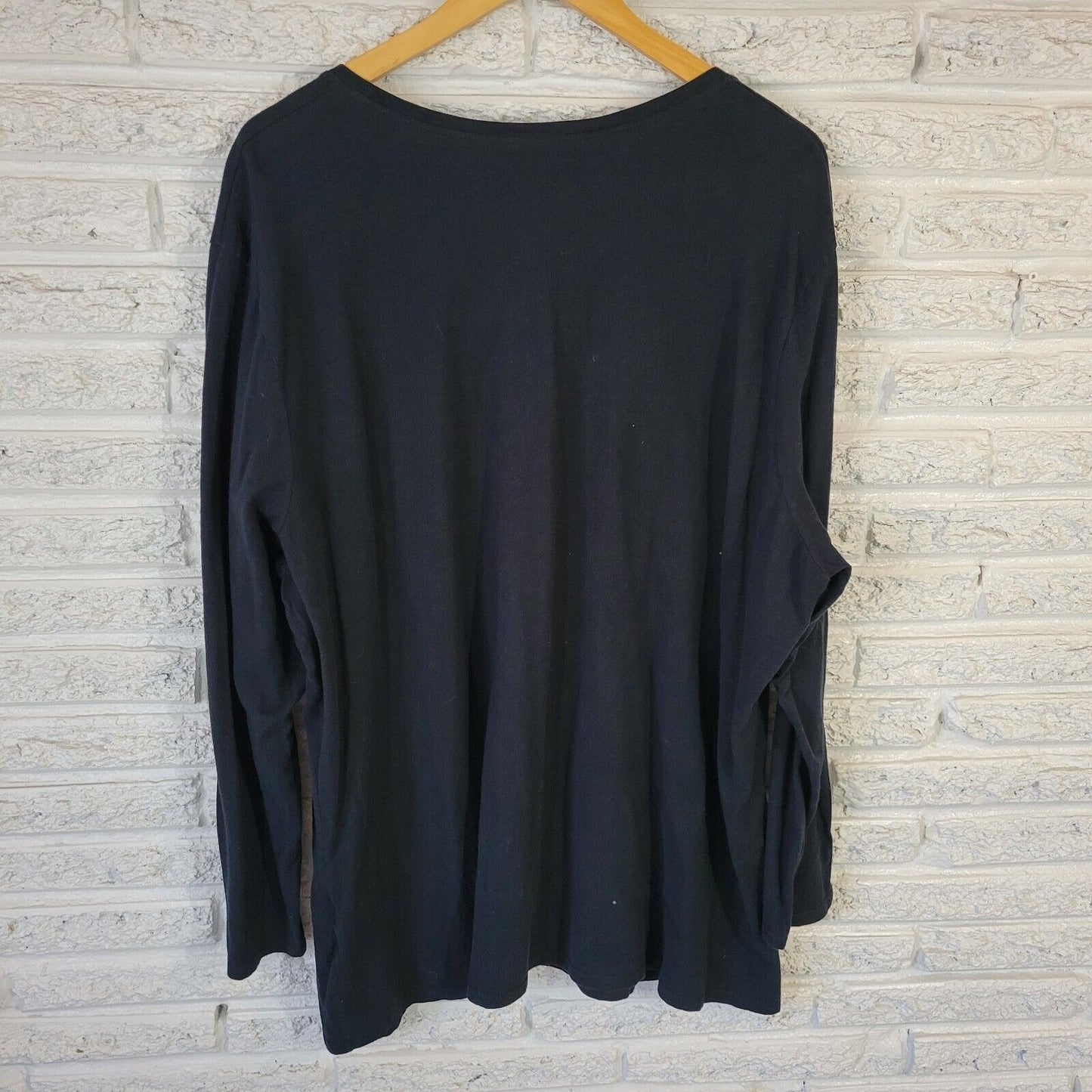 Just My Size Women Top 4X Plus Tee Long Sleeve Black Glitter Cotton Comfy Casual