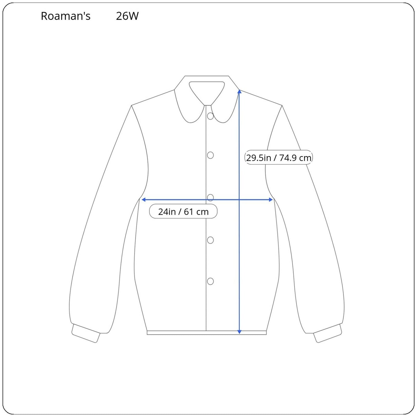 Roamans Women Shirt 26W Plus Button Up Long Sleeve Collared Blue Plaid Pockets