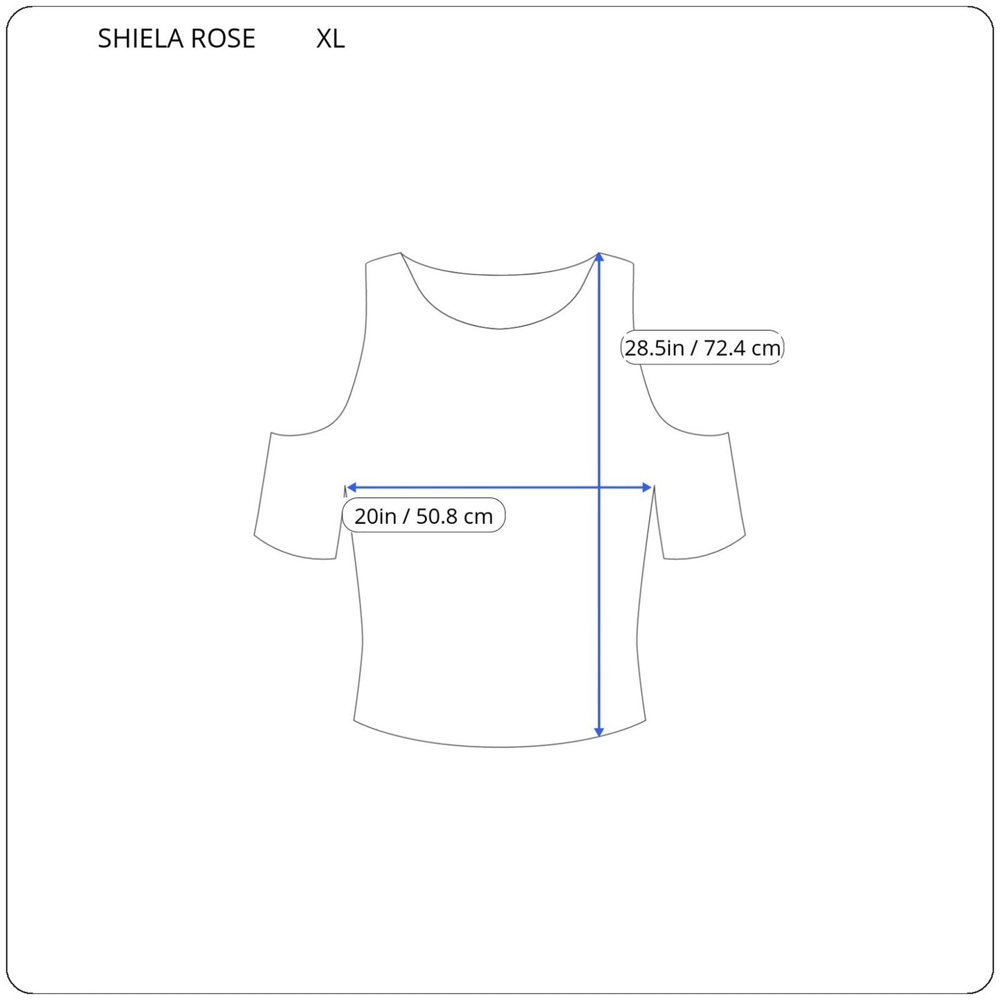 Shiela Rose Womens Top Extra Large XL Cold Shoulder Blue Poly Blend Soft Casual