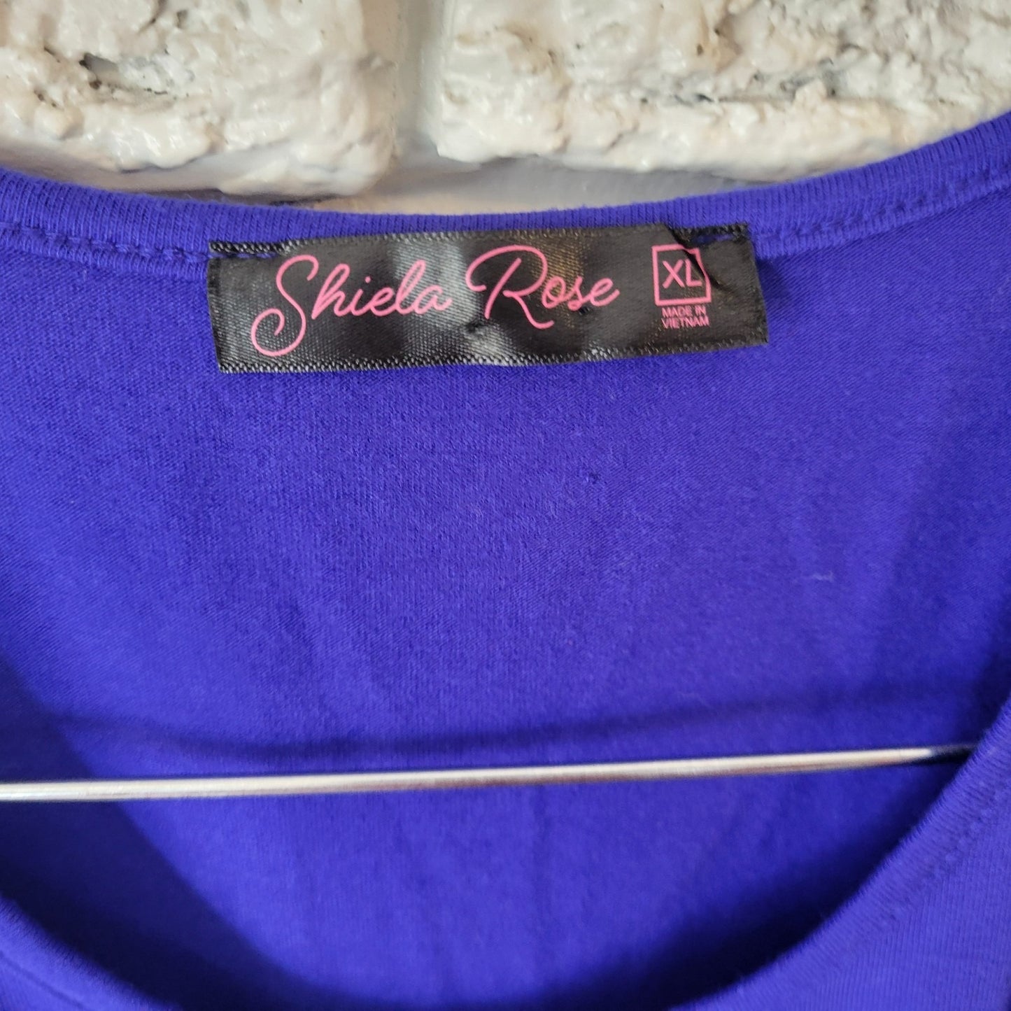 Shiela Rose Womens Top Extra Large XL Cold Shoulder Blue Poly Blend Soft Casual