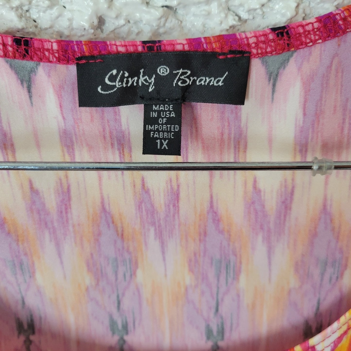 Slinky Brand Womens Top 1X Plus Tunic Cold Shoulder Purple Handkerchief Comfy