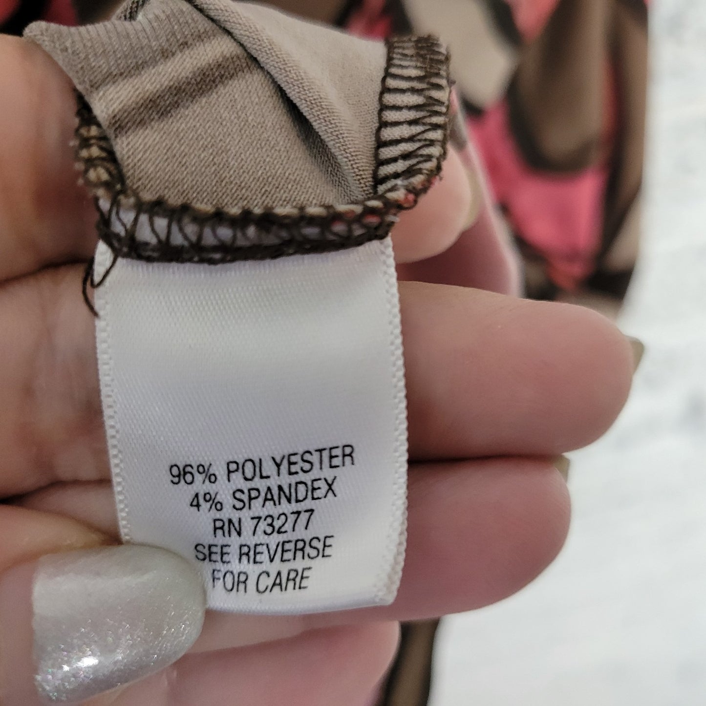 Apt 9 Womens Top 2X Plus Sleeveless Brown Pink Geometric Poly Blend Casual Comfy