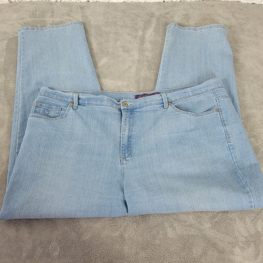 Gloria Vanderbilt Amanda Womens Jeans 24W Plus Light Blue Denim Zip Fly Comfy