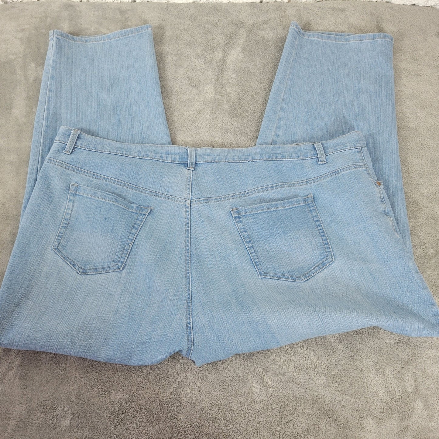 Gloria Vanderbilt Amanda Womens Jeans 24W Plus Light Blue Denim Zip Fly Comfy