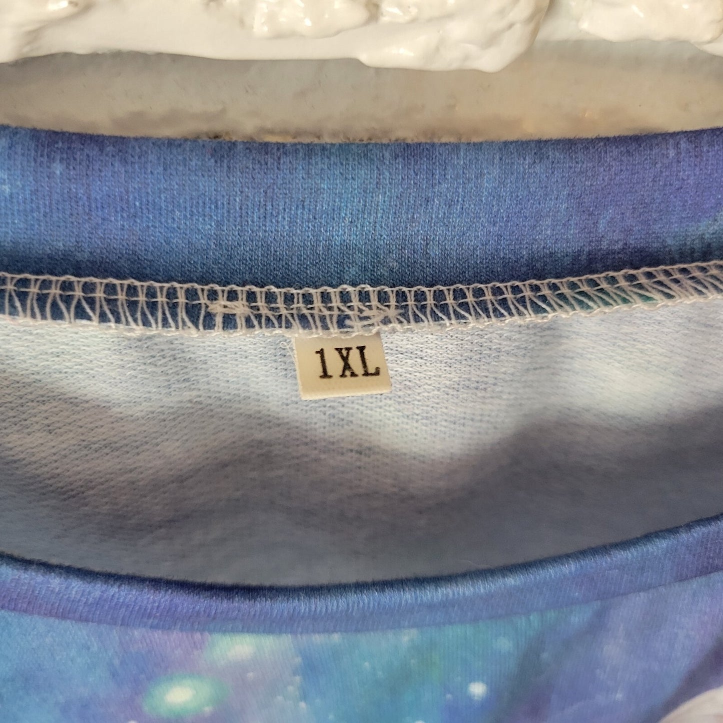 Cats Kittens Womens Top 1XL Plus Tee Long Sleeve Blue Comfy Poly Blend Crew