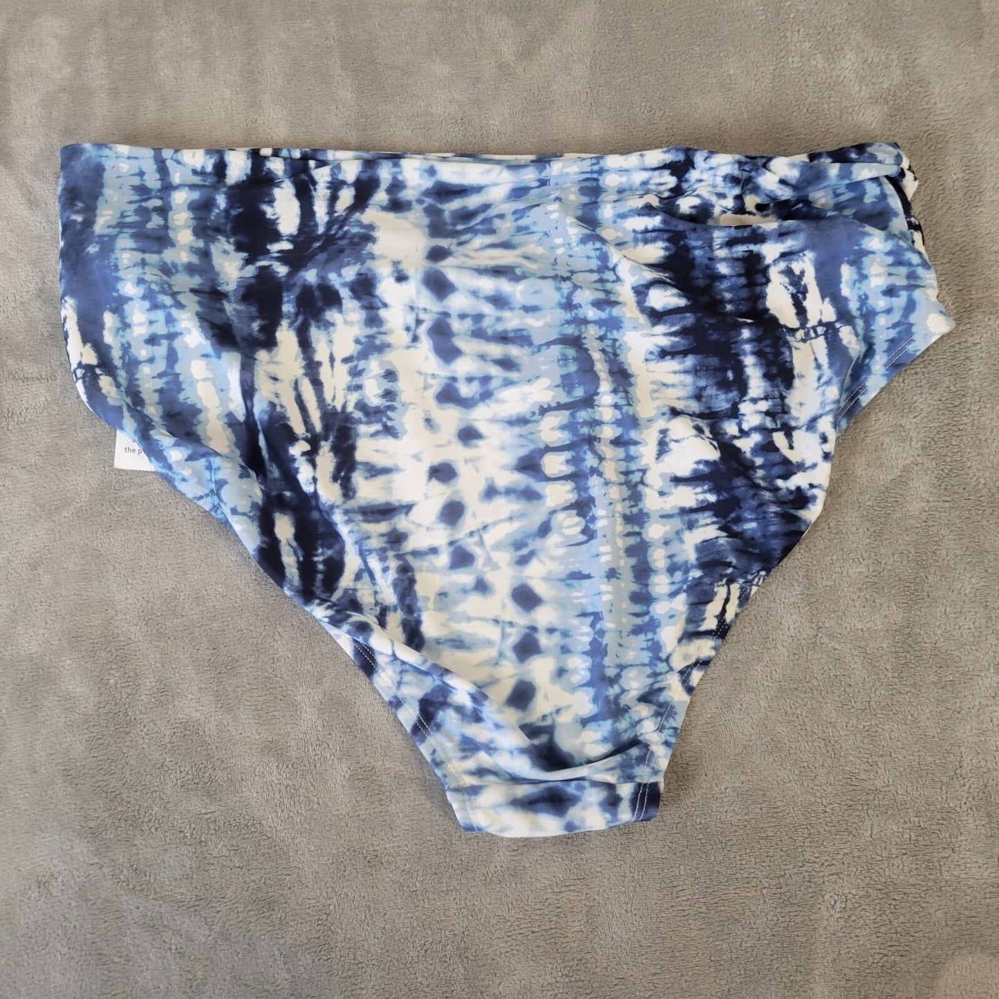 Time Tru Womens Swim Bikini Bottom 2X 20W 22W Plus Blue Tie Dye Comfy  New