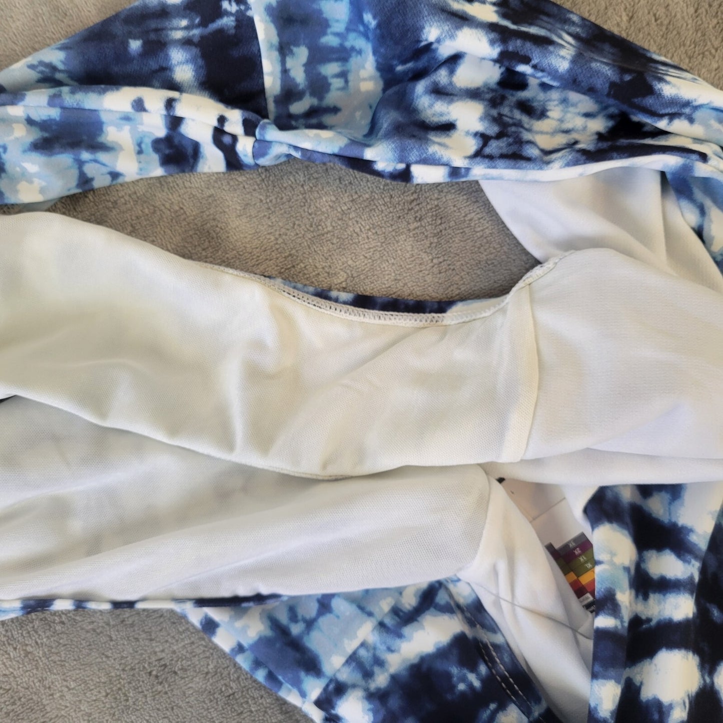 Time Tru Womens Swim Bikini Bottom 2X 20W 22W Plus Blue Tie Dye Comfy  New