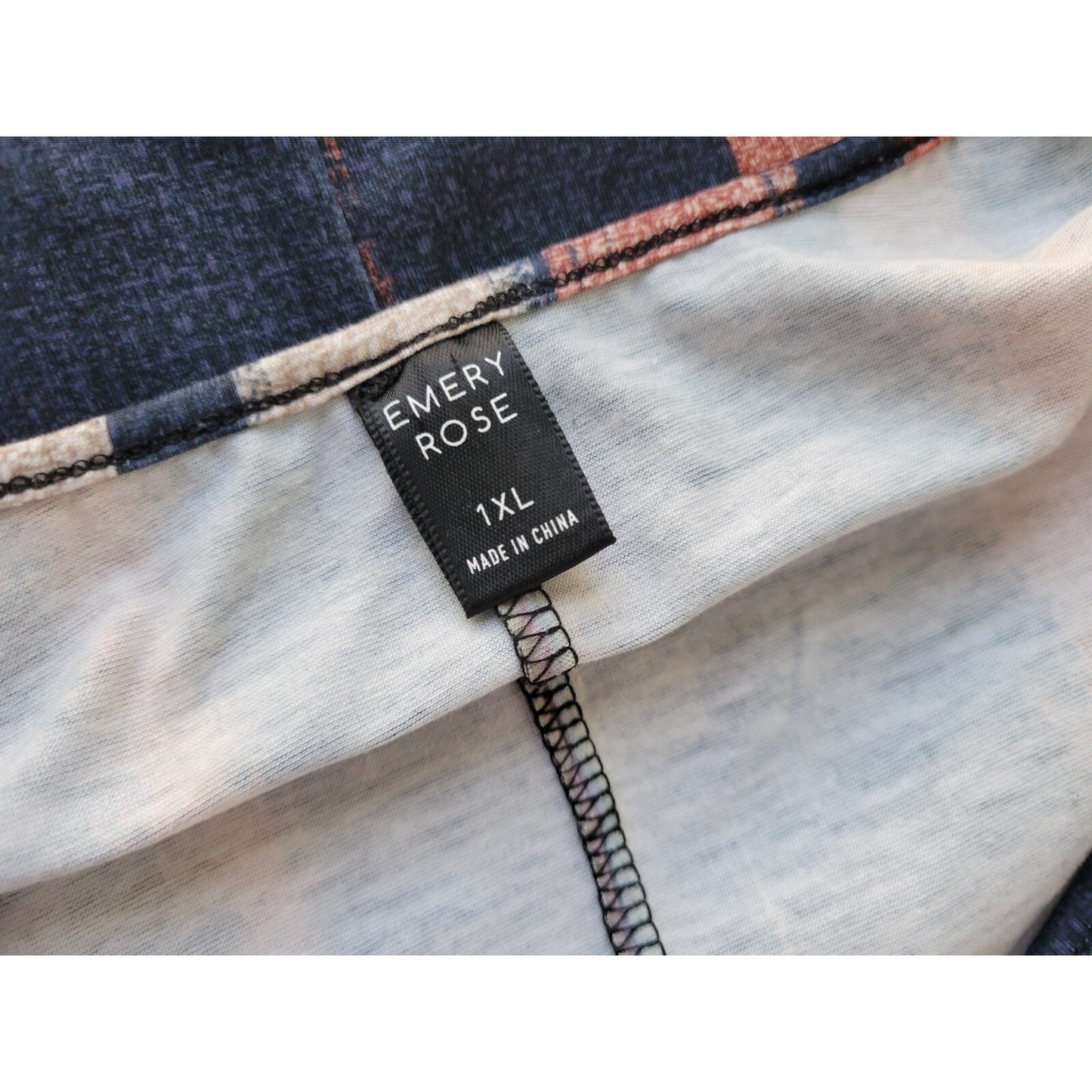 Emery Rose Women Top 1XL Plus Tee Cap Sleeve Poly Blend Earth Tones Brown Stripe