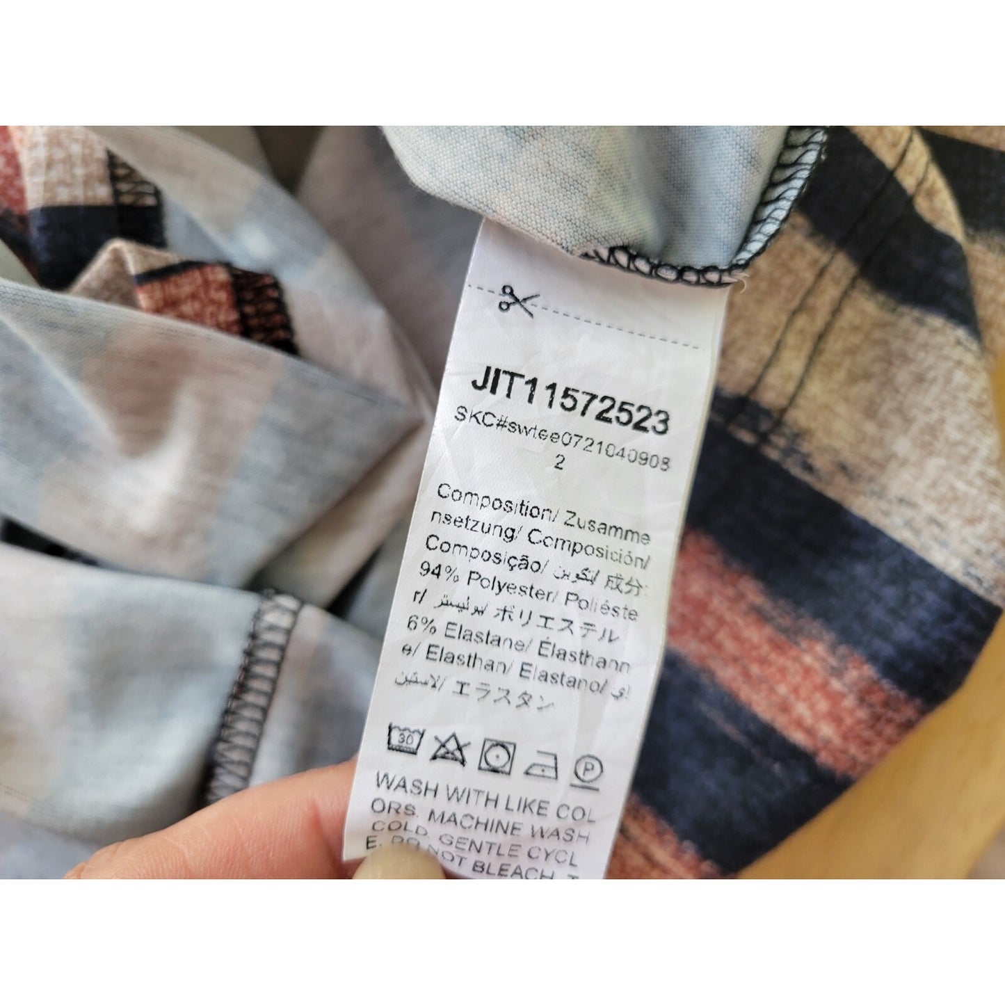 Emery Rose Women Top 1XL Plus Tee Cap Sleeve Poly Blend Earth Tones Brown Stripe