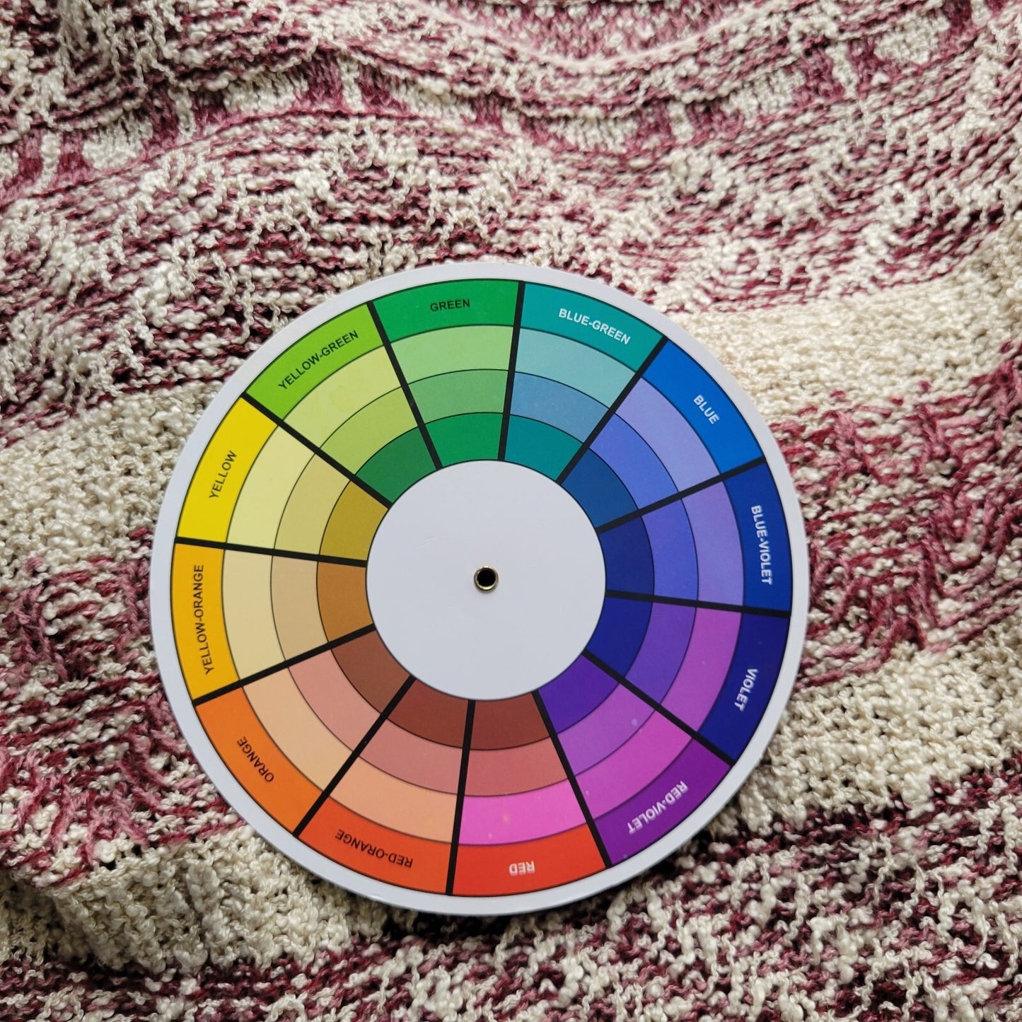 Knox Rose Women's XL Purple Beige Geometric Knit Pullover Sweater Long Sleeve