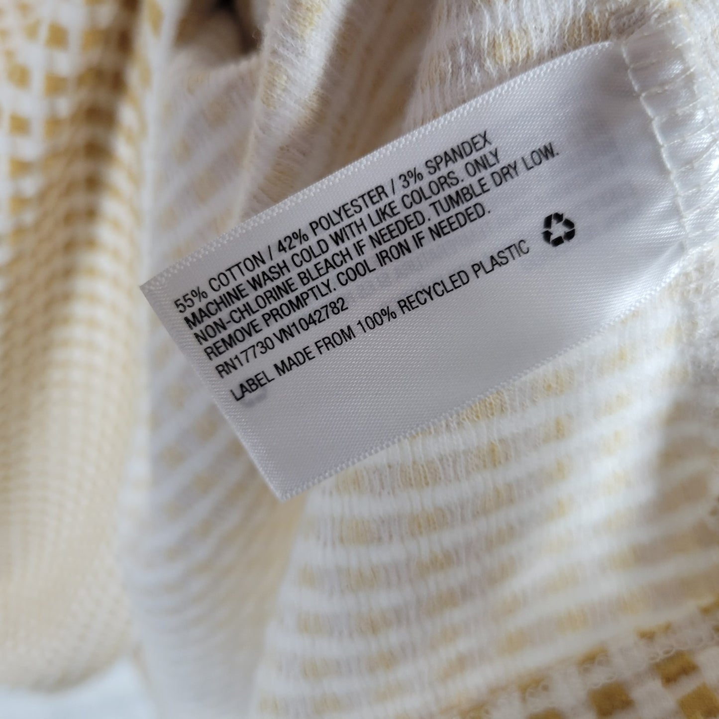 Ava & Viv 2X Plus Size Top Blouse Gold White Geometric Tiny Squares Puff Sleeve