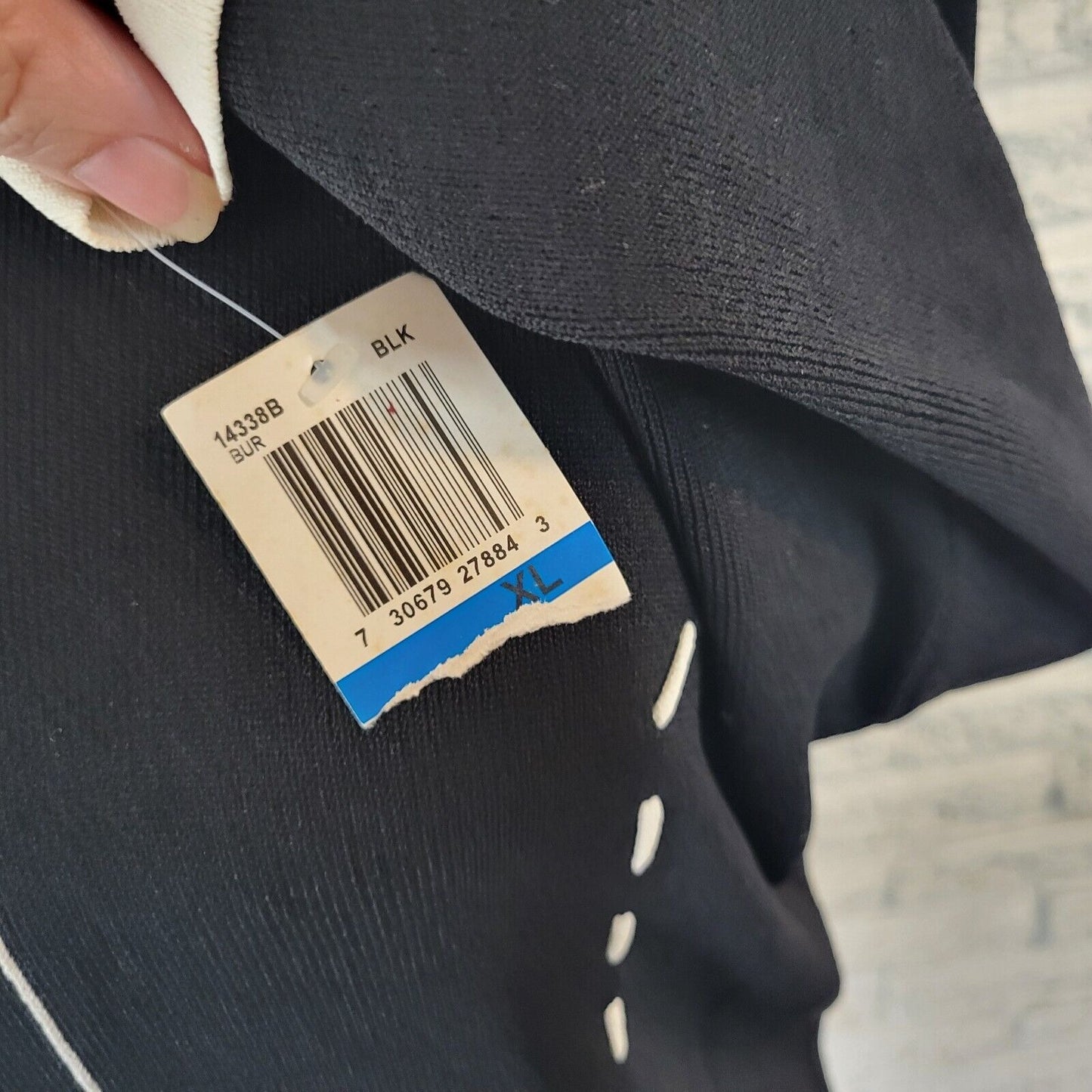 Carducci Womens Top Extra Large XL Long Sleeve Knit Black White Comfy Office