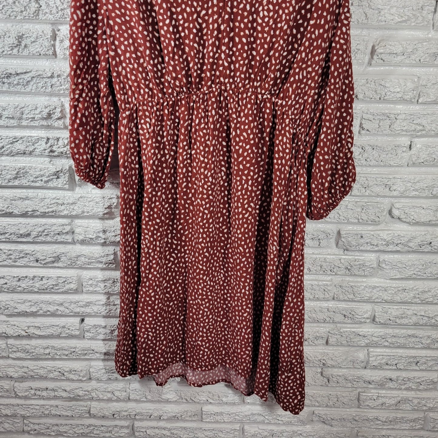 Ingrid Isabel Womens Maternity Dress Extra Large XL3/4 Sleeve Brown Rayon Casual