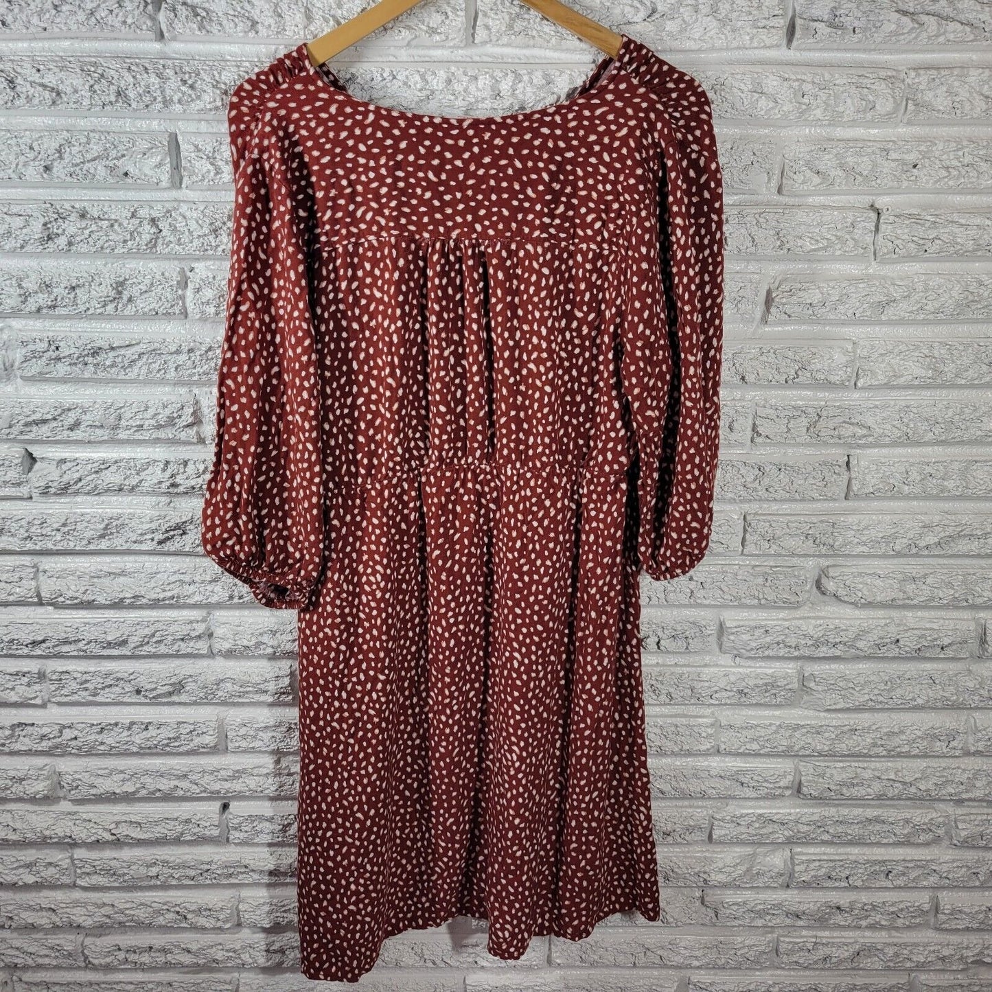 Ingrid Isabel Womens Maternity Dress Extra Large XL3/4 Sleeve Brown Rayon Casual
