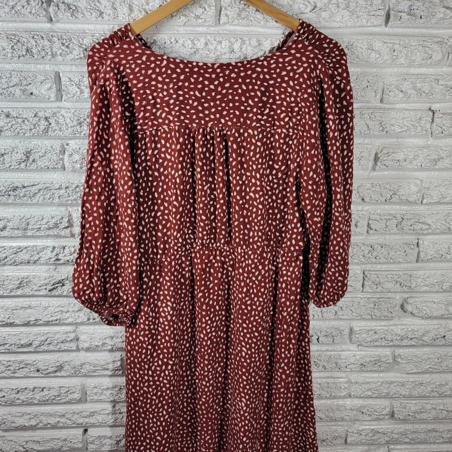 Ingrid Isabel Womens Maternity Dress Extra Large XL3/4 Sleeve Brown Rayon Casual