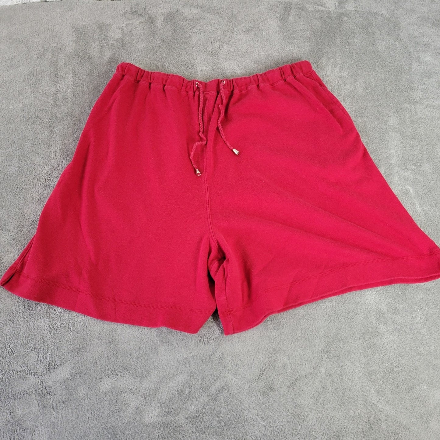 Bobbie Brooks Women's XL Red Chino Shorts Pull On Elastic Waist Drawstring