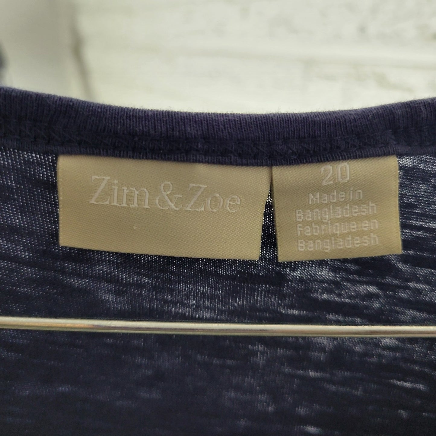 Zim Zoe Womens Dress 20 Plus High Low Blue Cotton Ruffle Pockets Short Sleeve