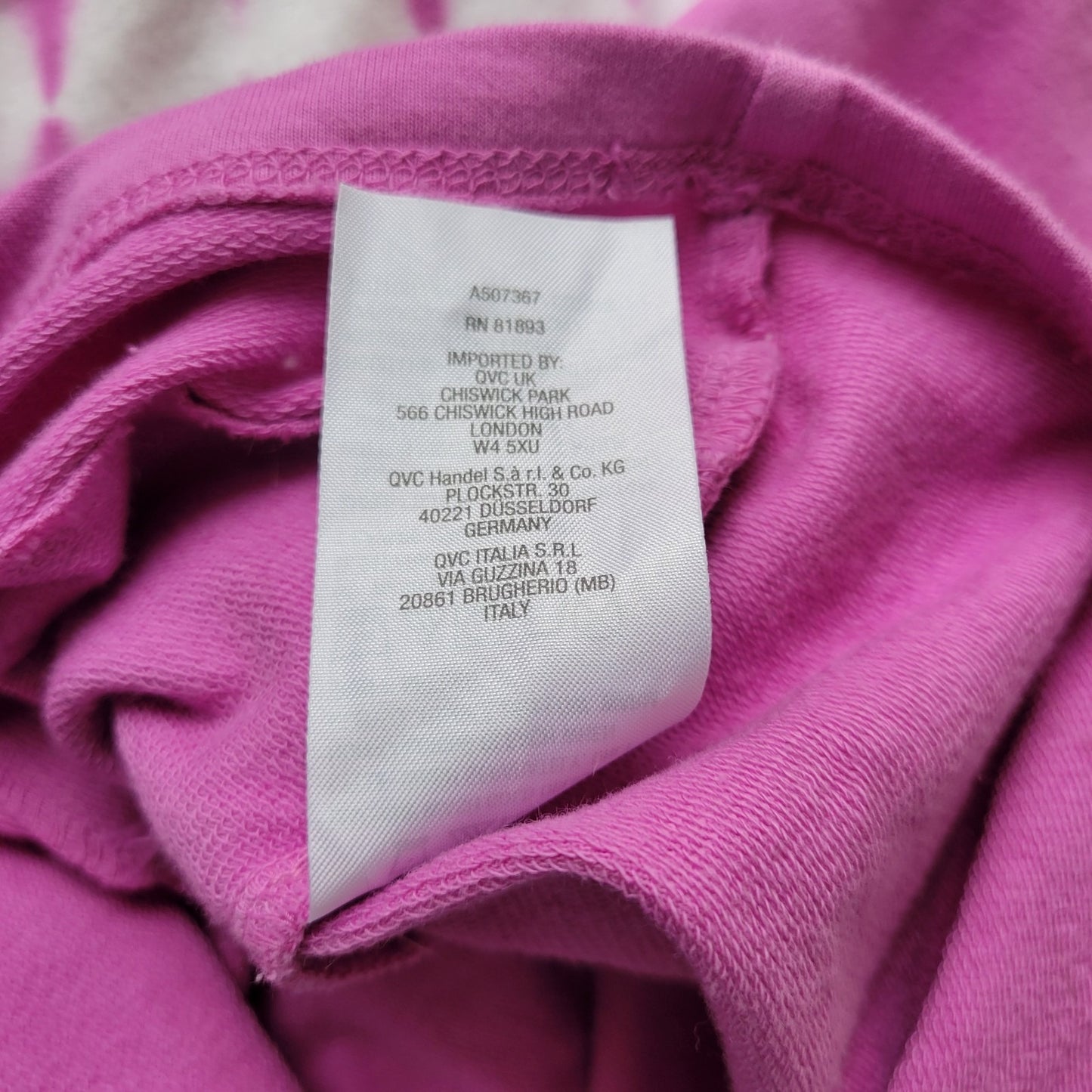 Isaac Mizrahi Live QVC Womens Sweatshirt 1X Plus Hoodie Pockets Purple Tie Dye