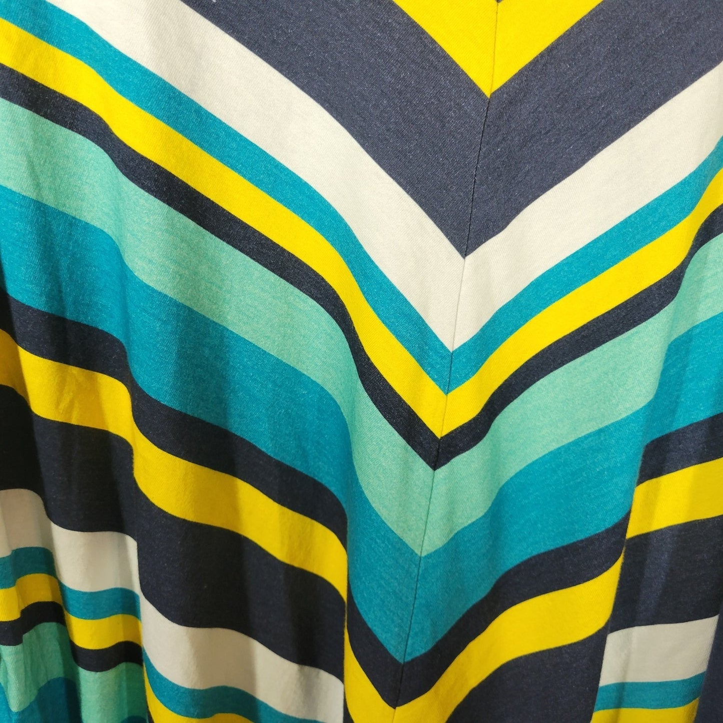 Woman Within Womens Top 3X Plus Tunic 3/4 Sleeve Blue Geometric Comfy Casual