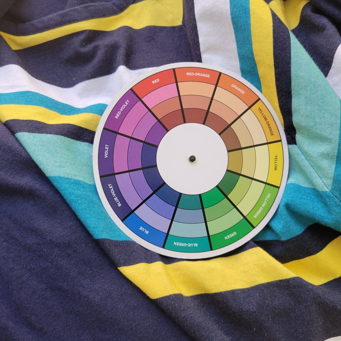 Woman Within Womens Top 3X Plus Tunic 3/4 Sleeve Blue Geometric Comfy Casual