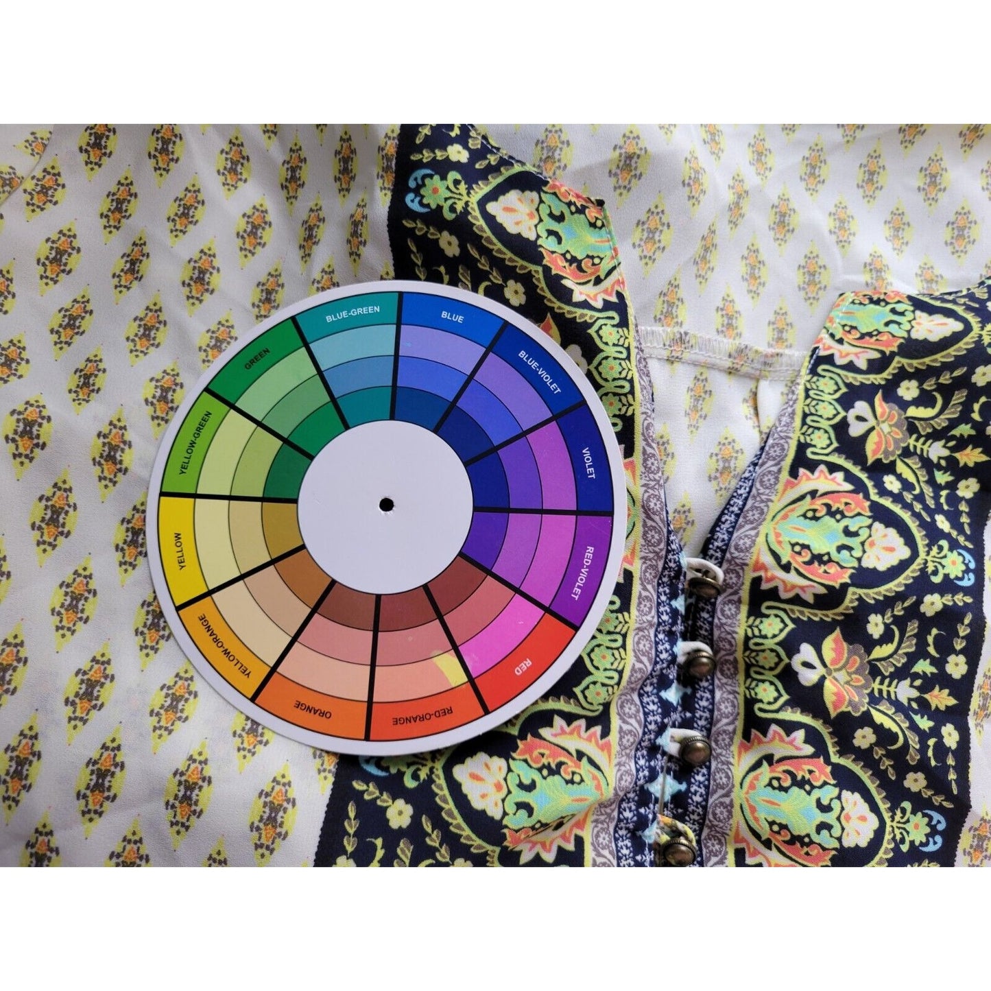 Cato Womens Top 18W 20W Plus Tunic Roll Tab Sleeve Yellow Button Mandala Sheer