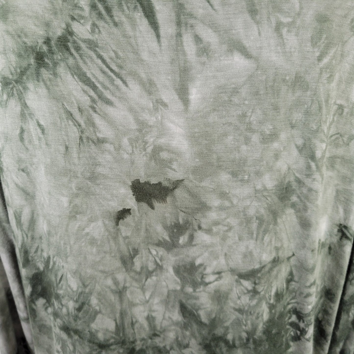 New Direction XL Tunic Top Green Tie Dye Long Sleeve Round Neck TIE35E