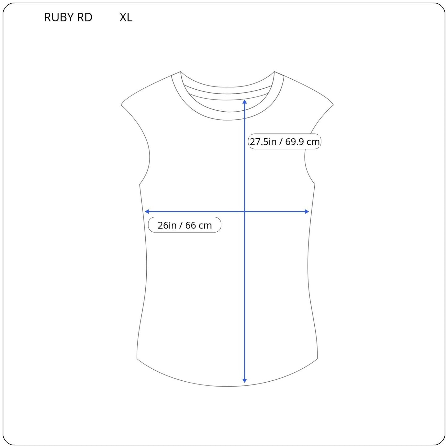 Ruby Rd Womens Top Extra Large XL Tee Polyester Sleeveless Blue Venice Cityscape