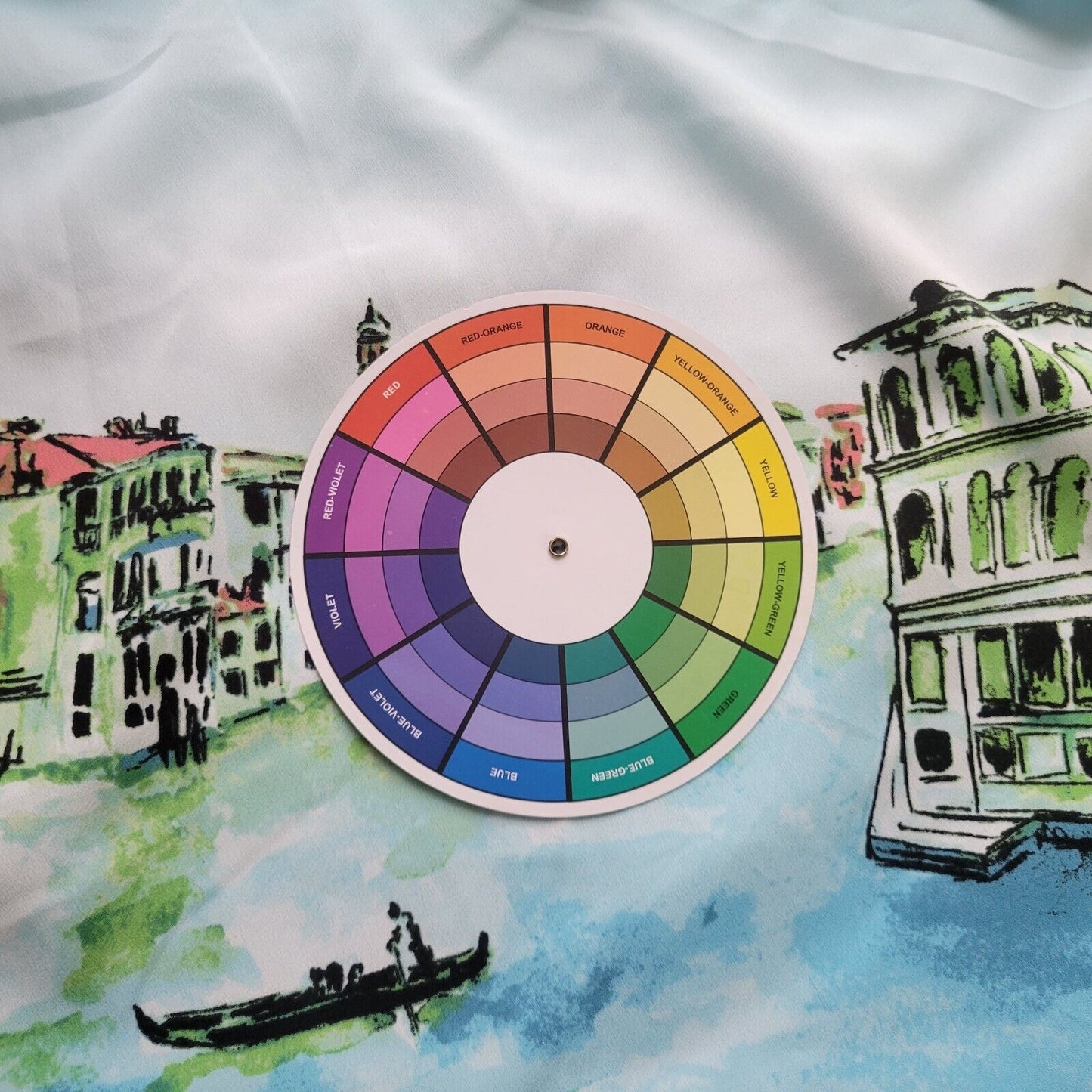 Ruby Rd Womens Top Extra Large XL Tee Polyester Sleeveless Blue Venice Cityscape