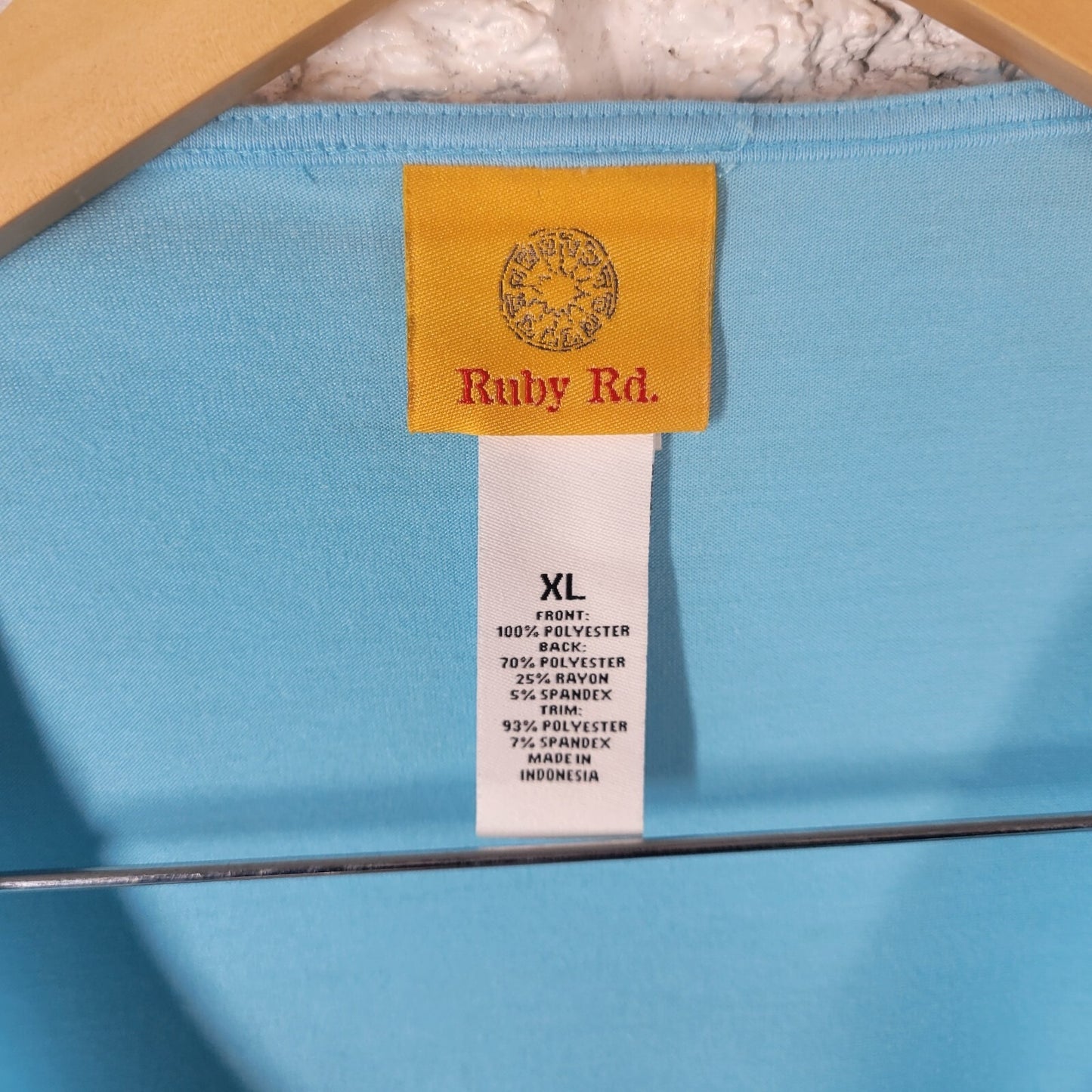 Ruby Rd Womens Top Extra Large XL Tee Polyester Sleeveless Blue Venice Cityscape