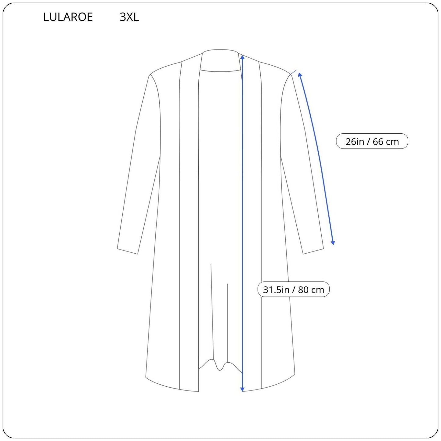 Lularoe Women Top 3XL Plus Cardigan Open Duster Gray Geometric Poly Blend Knit