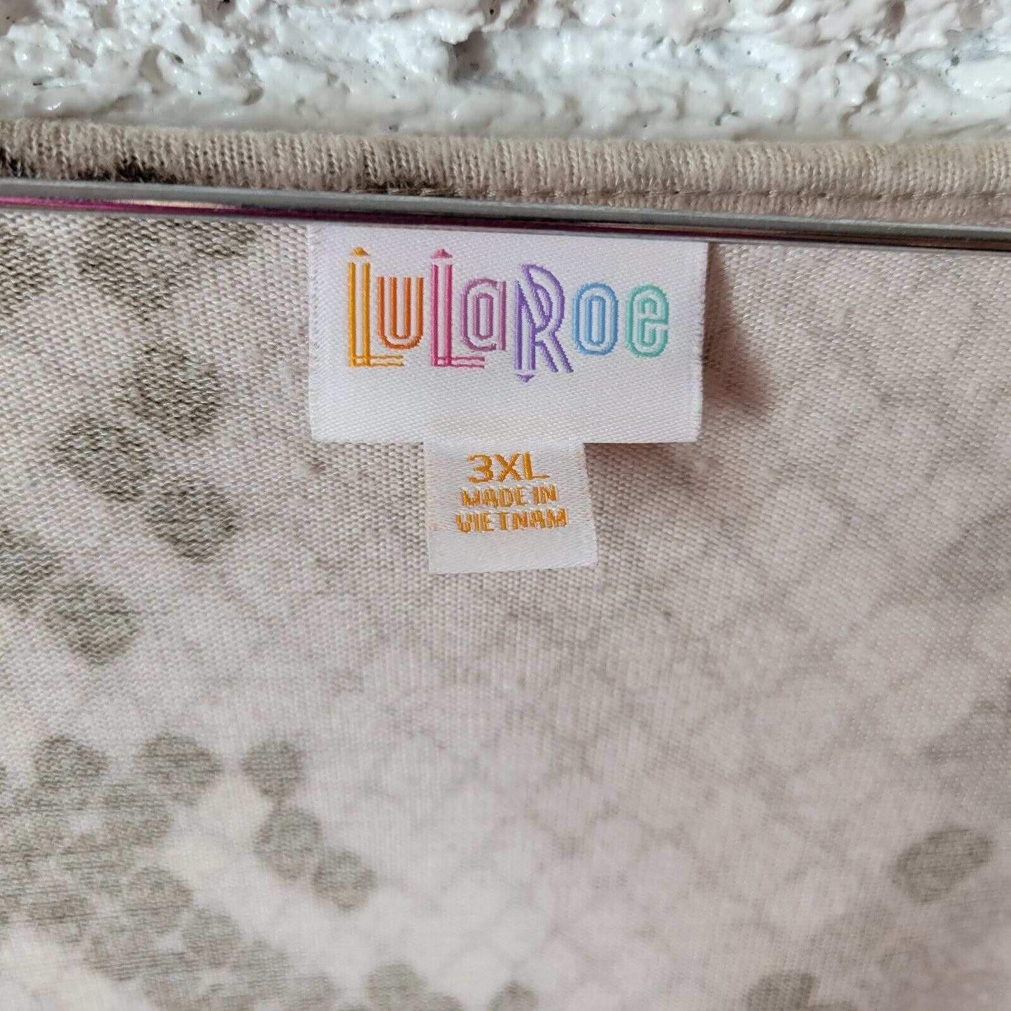 Lularoe Women Top 3XL Plus Cardigan Open Duster Gray Geometric Poly Blend Knit