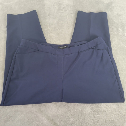 Zac Rachel Womens Pants 18W Plus Crop Pull On Blue Pockets Comfy Office Casual