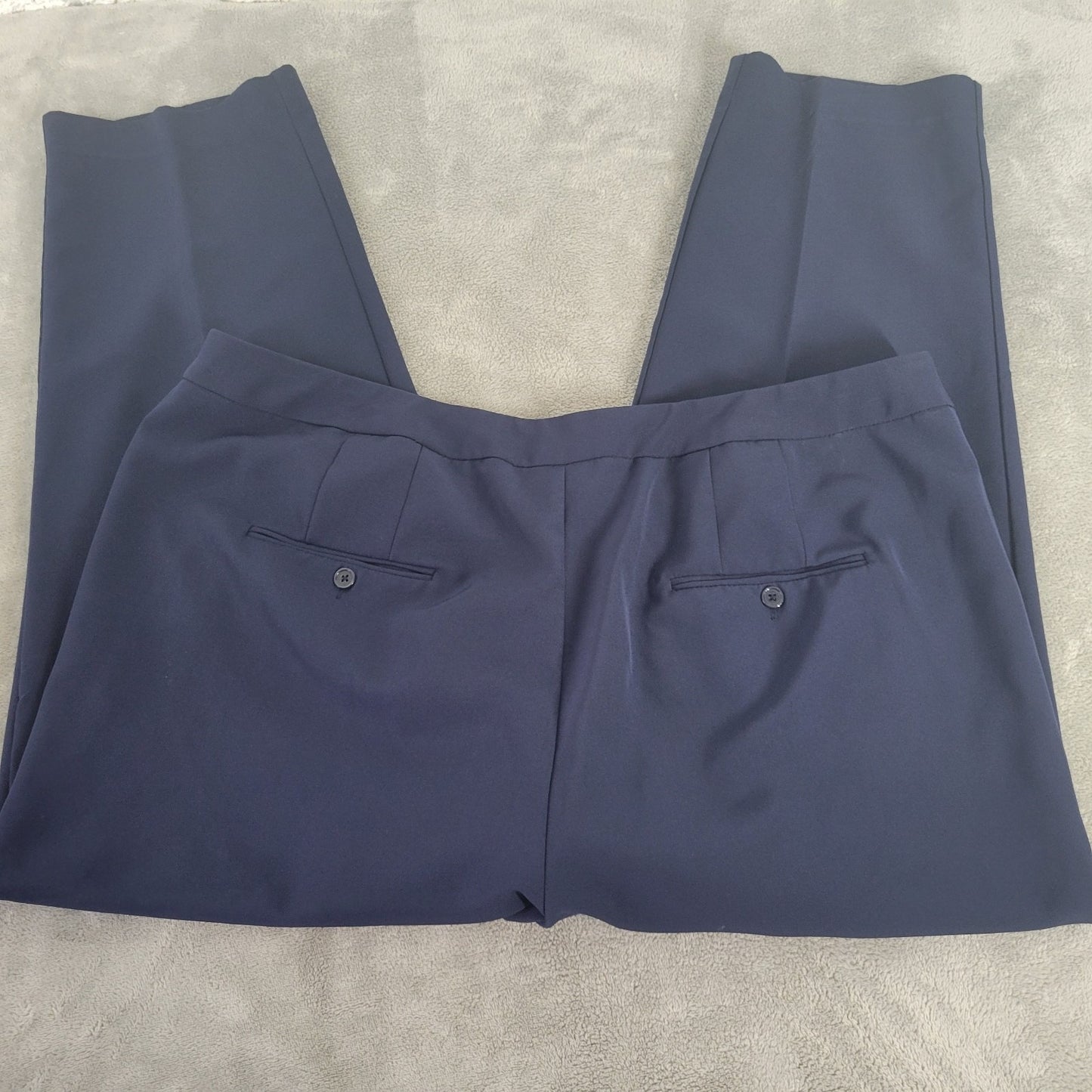 Zac Rachel Womens Pants 18W Plus Crop Pull On Blue Pockets Comfy Office Casual
