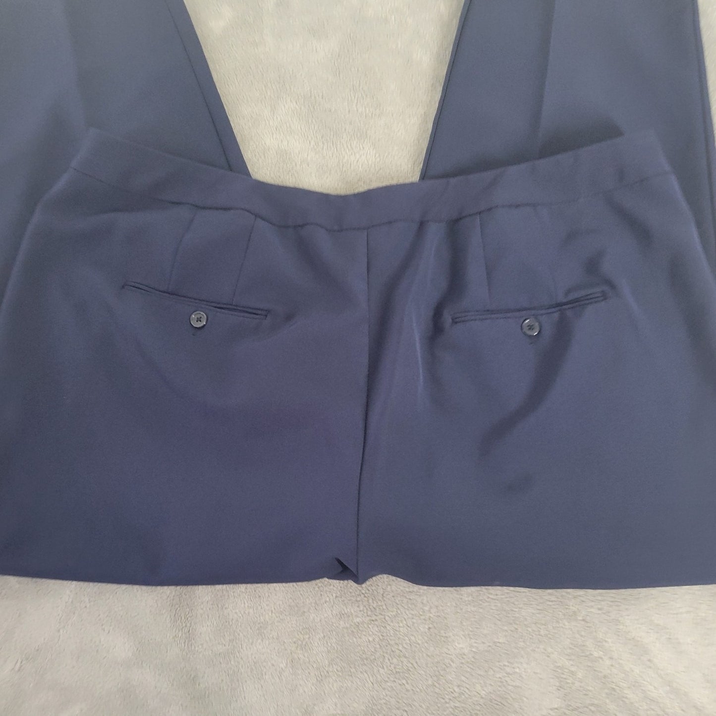 Zac Rachel Womens Pants 18W Plus Crop Pull On Blue Pockets Comfy Office Casual