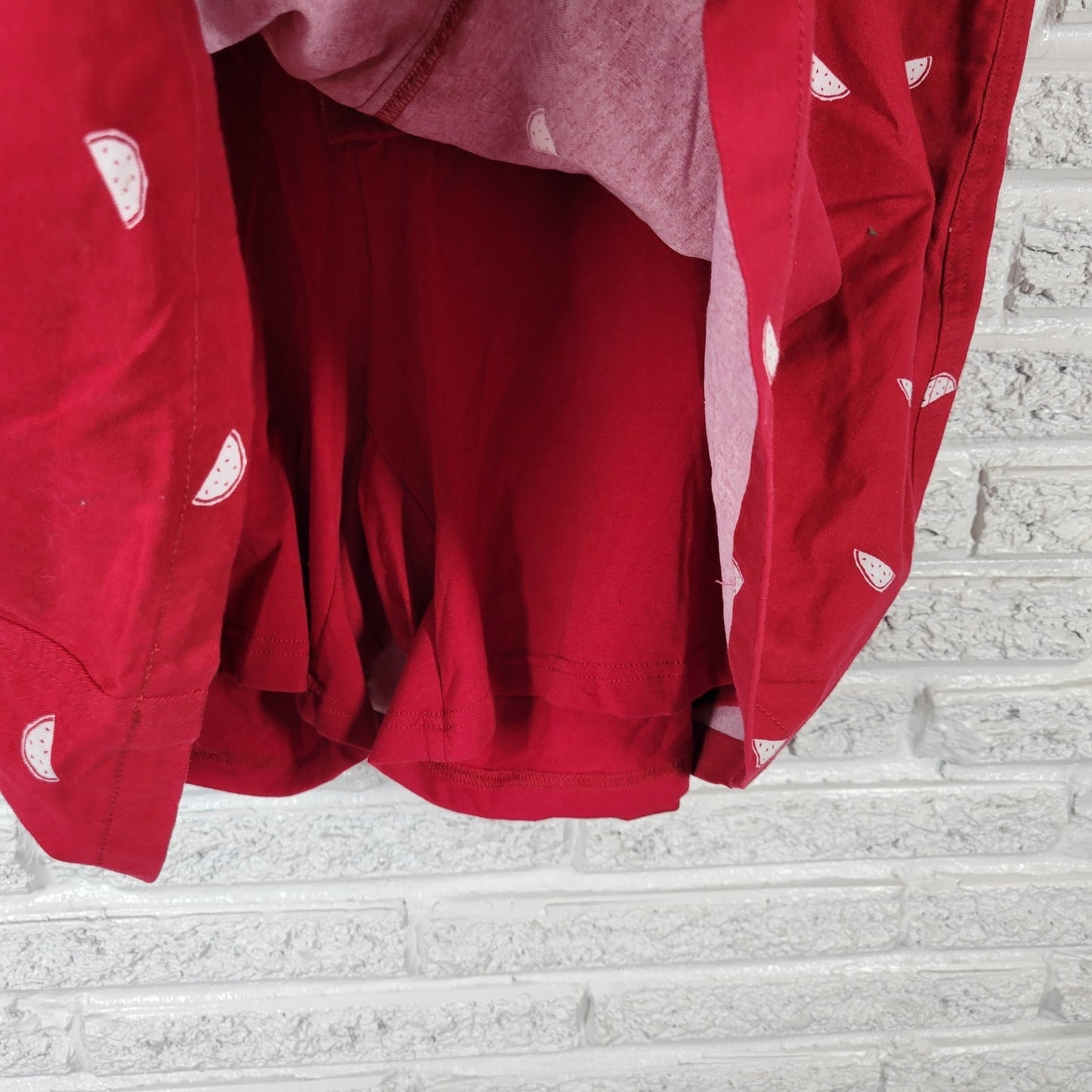 Woman Within Womens Skort 20W Plus Cotton Zip Fly Red Watermelons Casual Pockets