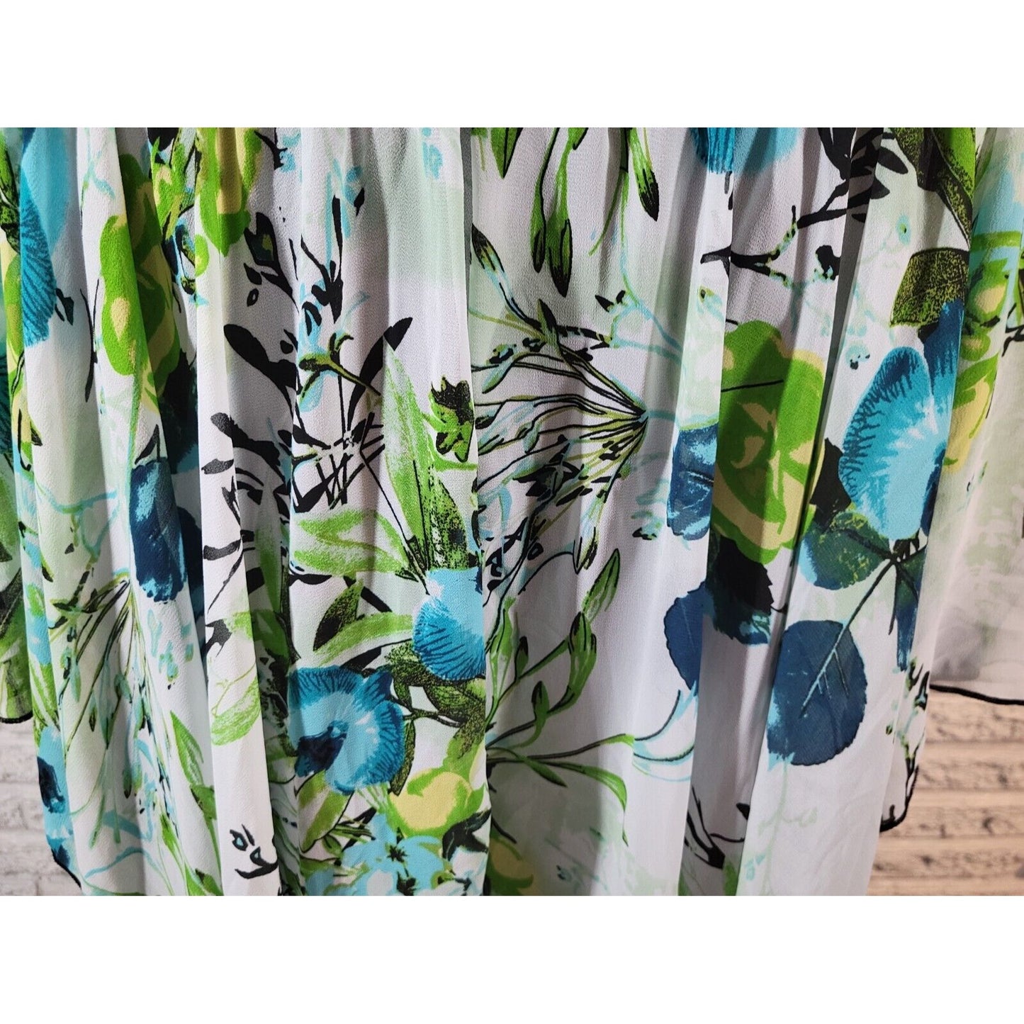 Cato Womens Top 26W 28W Plus Batwing Sleeve Blue Floral Polyester Lined Pullover