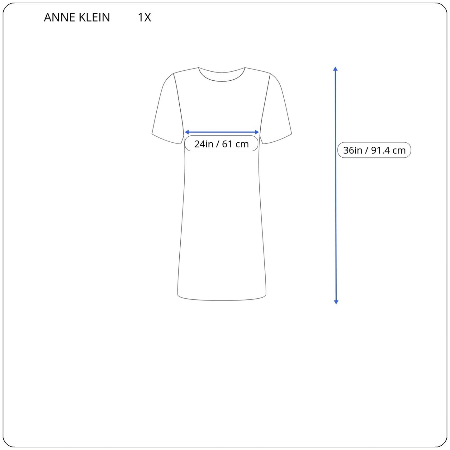 Anne  Klein Womens Dress 1X Plus Mini T-Shirt Cap Sleeve Poly Blend Black Floral