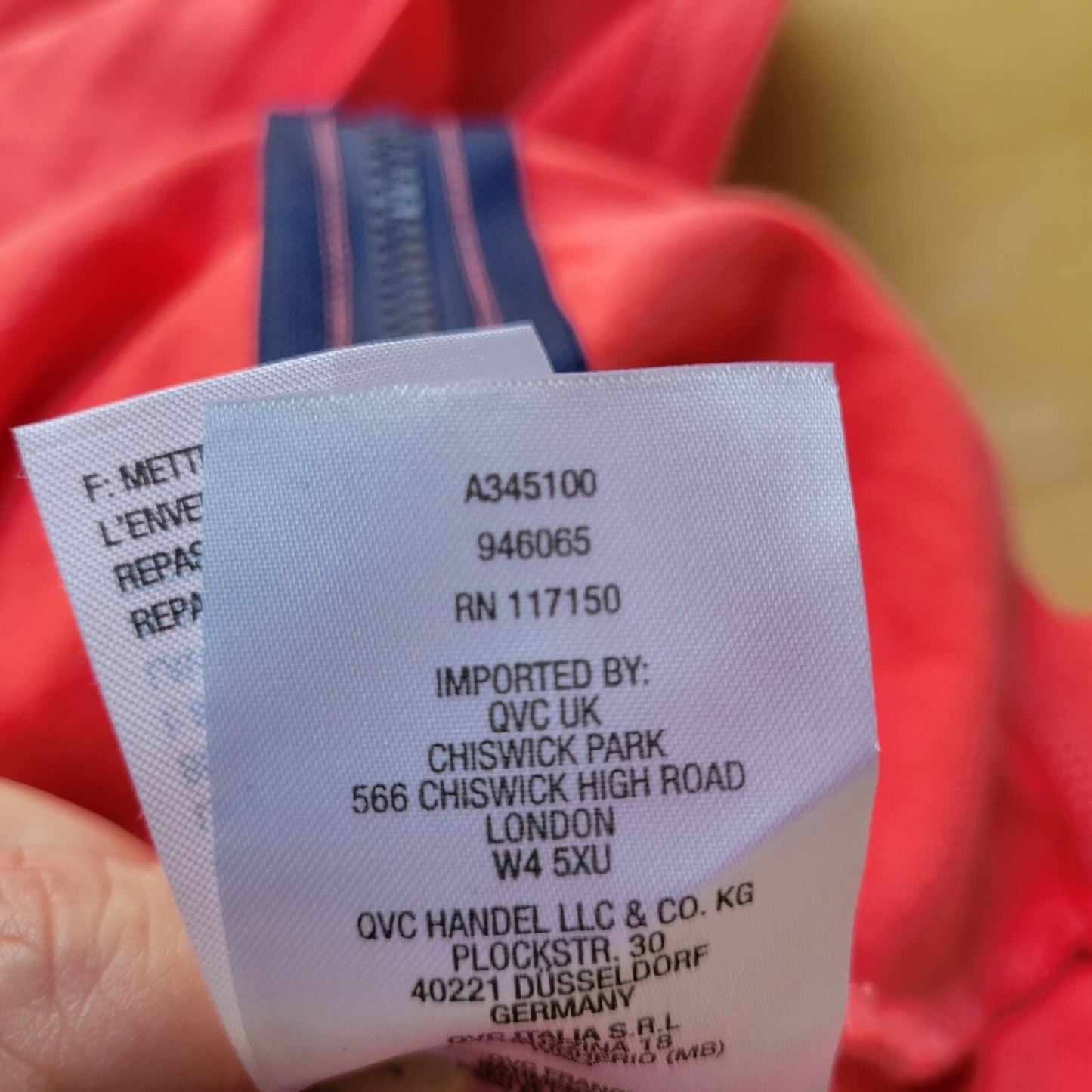 Quacker Factory QVC Womens Top Extra Large XL Zip Up Pink Casual Cotton Blend