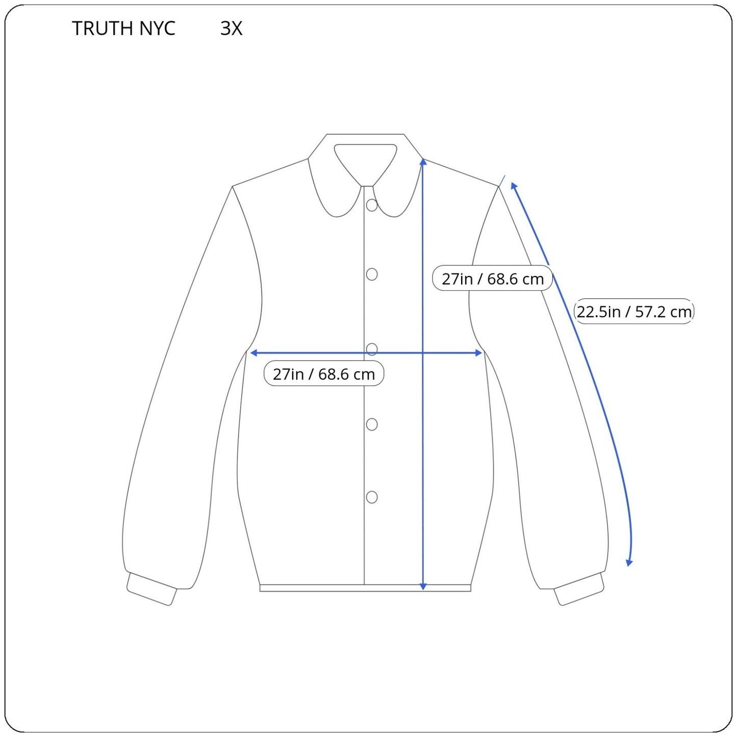 Truth NYC Womens Top 3X Plus Long Sleeve Blue Animal Print Chambray Collar