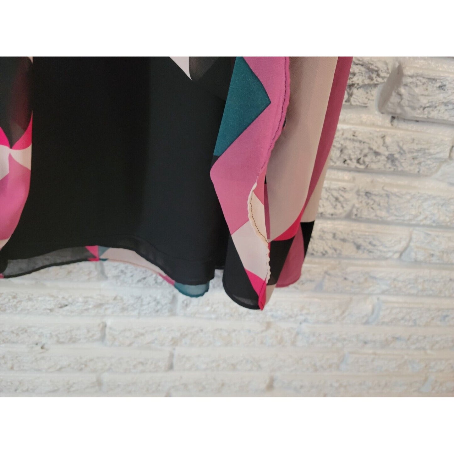 Torrid Women Top 4 4X Plus Swing Cami Pink Geometric Adjustable Spaghetti Sheer