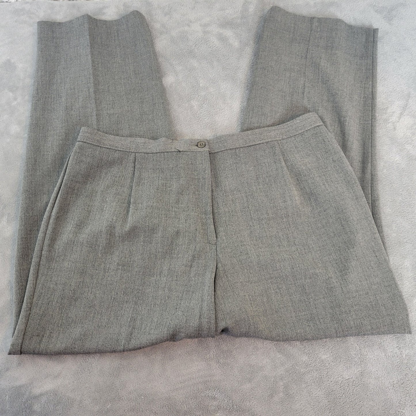 Kim Rogers Womens Pants 18W Plus Straight Leg Gray Zip Fly Poly Blend Career