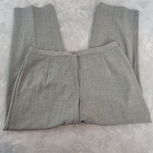 Kim Rogers Womens Pants 18W Plus Straight Leg Gray Zip Fly Poly Blend Career