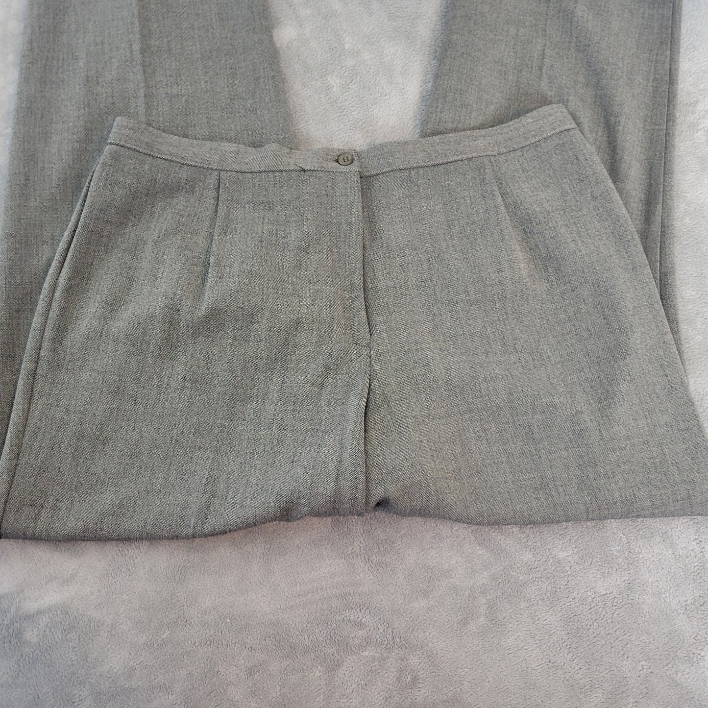 Kim Rogers Womens Pants 18W Plus Straight Leg Gray Zip Fly Poly Blend Career