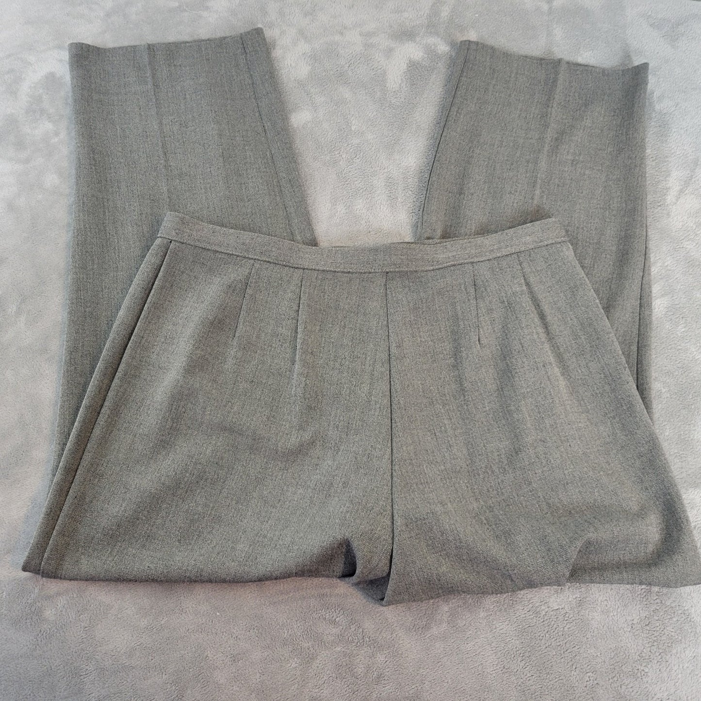 Kim Rogers Womens Pants 18W Plus Straight Leg Gray Zip Fly Poly Blend Career
