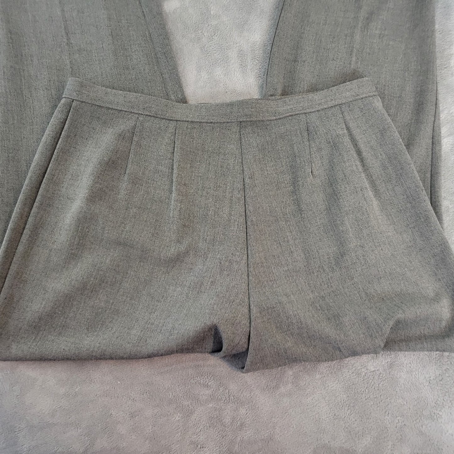 Kim Rogers Womens Pants 18W Plus Straight Leg Gray Zip Fly Poly Blend Career